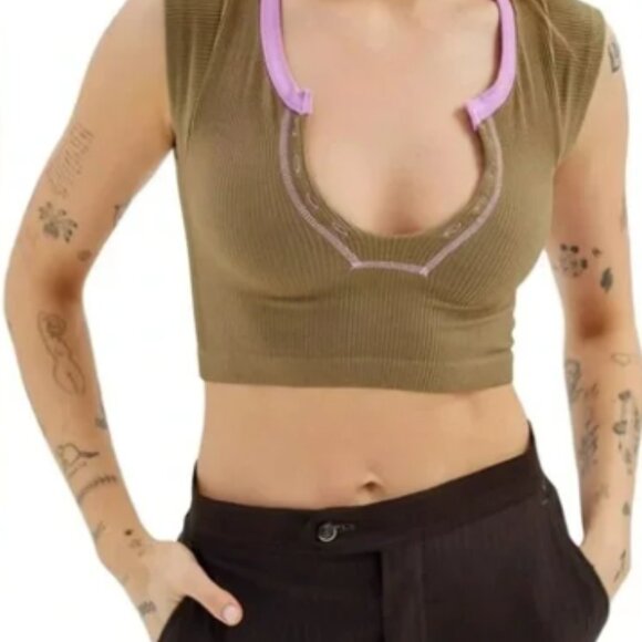 Urban Outfitters - Out From Under Go For Gold ribbed top - Picture 1 of 5